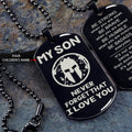 WAD048 - To My Son - It's Not About Being Better Than Someone Else - It's About Being Better Than You Were The Day Before - It's About Being Better Than You Were The Day Before - Warrior Dog Tag - Engrave Double Black Dog Tag