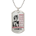 Dragon Ball - Quitting Is Not - Vegeta- Dragon Ball Dog Tag - Military Ball Chain - Luxury Dog Tag