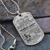 Samurai - Dad To Daughter - Never Lose - French - Luxury Dog Tag - Military Ball Chain