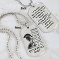 QT1 Dog Tag Two Side - Quitting Is Not- Dragon ball - Goku Vegeta- Soldier - Naruto - Engraved Dog Necklace All Style